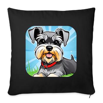 Cute Schnauzer Dog II - Sofa pillowcase 17,3'' x 17,3'' (45 x 45 cm) - black - Front