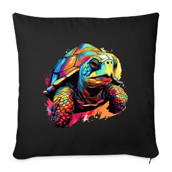 Colorful Turtle Splashes of Paint Splashes - Sofa pillowcase 17,3'' x 17,3'' (45 x 45 cm) - black - Front
