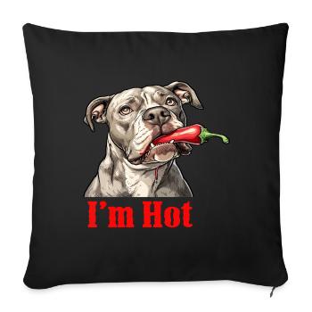 A with a hot pepper in his mouth - Sofa pillowcase 17,3'' x 17,3'' (45 x 45 cm) - black - Front