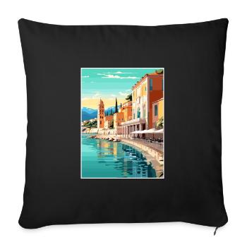 Nice Francescape Vintage Travel Poster Souvenir - Sofa pillowcase 17,3'' x 17,3'' (45 x 45 cm) - black - Front