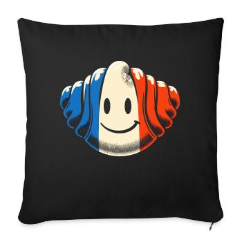 Français Croissant Art - cadeau drôle - Housse de coussin décorative 45 x 45 cm - noir - Devant