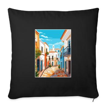 Evora Portugal Vintage Travel Poster WPA Souvenir - Sofa pillowcase 17,3'' x 17,3'' (45 x 45 cm) - black - Front