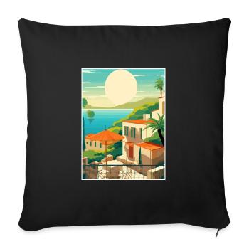 Capri Italien Dekoration Vintage Reiseposter WPA - Sofakissenbezug 45 x 45 cm - Schwarz - Vorne
