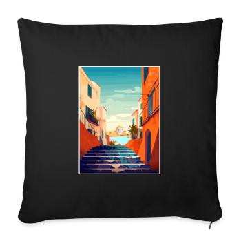 Naples Italy Decoration Vintage Travel Poster WPA - Sofa pillowcase 17,3'' x 17,3'' (45 x 45 cm) - black - Front