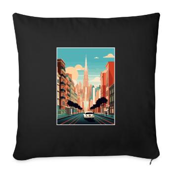 Buenos Aires Argentine Vintage voyage affiche WPA - Housse de coussin décorative 45 x 45 cm - noir - Devant