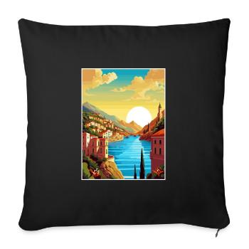Sicily Italy Decoration Vintage Travel Poster WPA - Sofa pillowcase 17,3'' x 17,3'' (45 x 45 cm) - black - Front