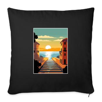 Naples Italy Decoration Vintage Travel Poster WPA - Sofa pillowcase 17,3'' x 17,3'' (45 x 45 cm) - black - Front