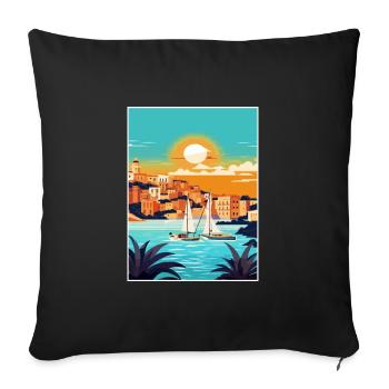 Ibiza Spain Vintage Travel Poster WPA Souvenir - Sofa pillowcase 17,3'' x 17,3'' (45 x 45 cm) - black - Front