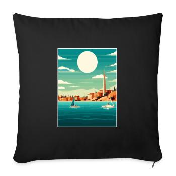 Ibiza Spain Vintage Travel Poster WPA Souvenir - Sofa pillowcase 17,3'' x 17,3'' (45 x 45 cm) - black - Front