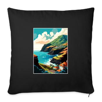 Azores Portugal Vintage Travel Poster WPA Souvenir - Sofa pillowcase 17,3'' x 17,3'' (45 x 45 cm) - black - Front