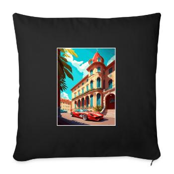 Maranello Italie Vintage voyage affiche WPA Souvenir - Housse de coussin décorative 45 x 45 cm - noir - Devant