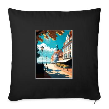Sopot Polen Vintage Reiseposter WPA Souvenir - Sofakissenbezug 45 x 45 cm - Schwarz - Vorne