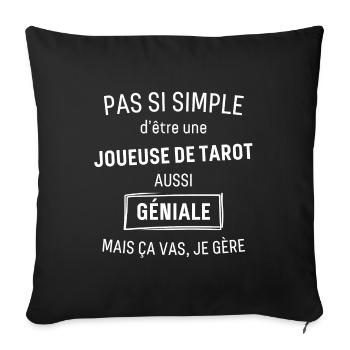 Joueuse de Tarot GÉNIALE - Housse de coussin décorative 45 x 45 cm - noir - Devant