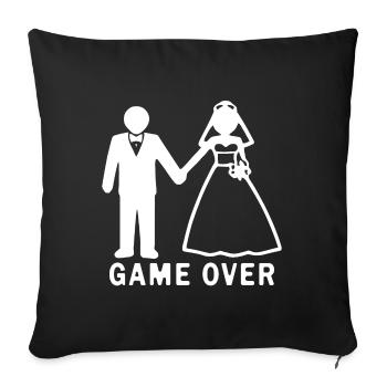 Jeu de mariée et le marié sur le mariage des jeunes mariés - Housse de coussin décorative 45 x 45 cm - noir - Devant