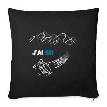 J'ai ski - Housse de coussin décorative 45 x 45 cm - noir - Devant