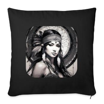 Chaman mystique - Housse de coussin décorative 45 x 45 cm - noir - Devant