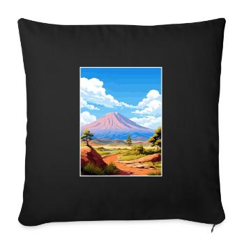 Parc national du Teide Espagne Affiche de voyage Vintage - Housse de coussin décorative 45 x 45 cm - noir - Devant