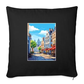 Lille France Vintage Voyage Affiche WPA Souvenir - Housse de coussin décorative 45 x 45 cm - noir - Devant