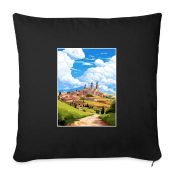 Castille-et-León Espagne Vintage voyage affiche WPA - Housse de coussin décorative 45 x 45 cm - noir - Devant