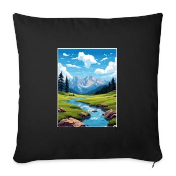 Nationalpark Aiguestortes Estany de Sant Maurici - Sofakissenbezug 45 x 45 cm - Schwarz - Vorne