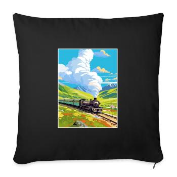 Orient Express Europa Deko Vintage Reiseposter - Sofakissenbezug 45 x 45 cm - Schwarz - Vorne