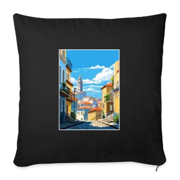 Vila Nova de Gaia Portugal Vintage Reiseposter - Sofakissenbezug 45 x 45 cm - Schwarz - Vorne