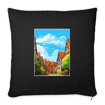 Nuremberg Decoration Germany Vintage Travel Poster - Sofa pillowcase 17,3'' x 17,3'' (45 x 45 cm) - black - Front