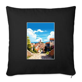 Estrémadure Espagne Vintage Travel Poster Souvenir - Housse de coussin décorative 45 x 45 cm - noir - Devant
