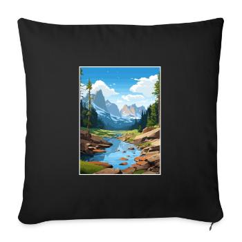 Nationalpark Aiguestortes Estany de Sant Maurici - Sofakissenbezug 45 x 45 cm - Schwarz - Vorne