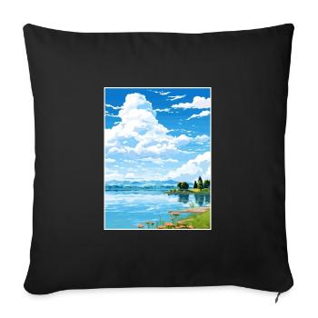 Lake Varese Italy Vintage Travel Poster Souvenir - Sofa pillowcase 17,3'' x 17,3'' (45 x 45 cm) - black - Front