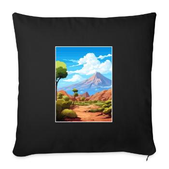 Parc national du Teide Espagne Affiche de voyage vintage - Housse de coussin décorative 45 x 45 cm - noir - Devant