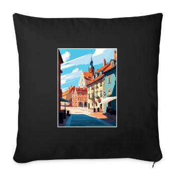 Olsztyn Poland Vintage Travel Poster WPA Souvenir - Sofa pillowcase 17,3'' x 17,3'' (45 x 45 cm) - black - Front