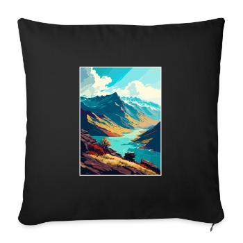 Brienzer Rothorn Schweiz Vintage Reiseposter - Sofakissenbezug 45 x 45 cm - Schwarz - Vorne
