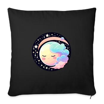 Moon Landscape Illustration - Sofa pillowcase 17,3'' x 17,3'' (45 x 45 cm) - black - Front