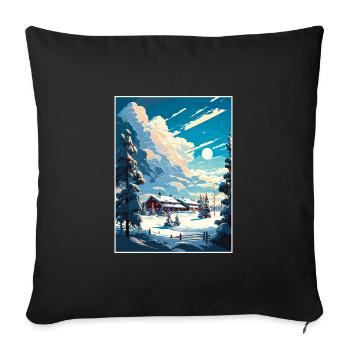 Kiruna Sweden Vintage Travel Poster WPA Souvenir - Sofa pillowcase 17,3'' x 17,3'' (45 x 45 cm) - black - Front