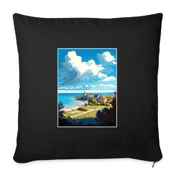 Gotland Sweden Vintage Travel Poster WPA Souvenir - Sofa pillowcase 17,3'' x 17,3'' (45 x 45 cm) - black - Front