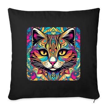 Coole Graffiti Katze - Sofakissenbezug 45 x 45 cm - Schwarz - Vorne