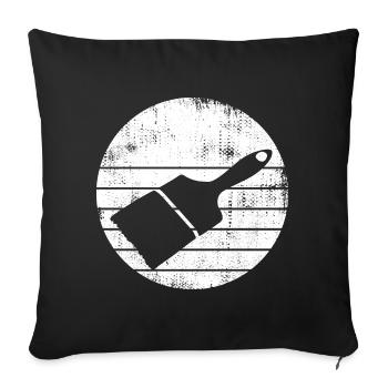 Maler Pinsel Zeichnung - Sofakissenbezug 45 x 45 cm - Schwarz - Vorne