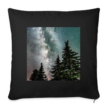 Voie lactée dans la forêt sombre - Housse de coussin décorative 45 x 45 cm - noir - Devant