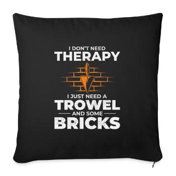 Bricklayer Therapy Trowels and Bricks Brick Mason - Sofa pillowcase 17,3'' x 17,3'' (45 x 45 cm) - black - Front