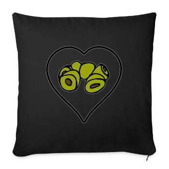 Olives in the heart I love olives - Sofa pillowcase 17,3'' x 17,3'' (45 x 45 cm) - black - Front
