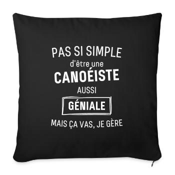 CANOÉISTE GÉNIALE - Housse de coussin décorative 45 x 45 cm - noir - Devant