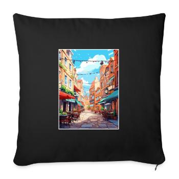 Covent Garden London England Vintage Travel Poster - Sofa pillowcase 17,3'' x 17,3'' (45 x 45 cm) - black - Front
