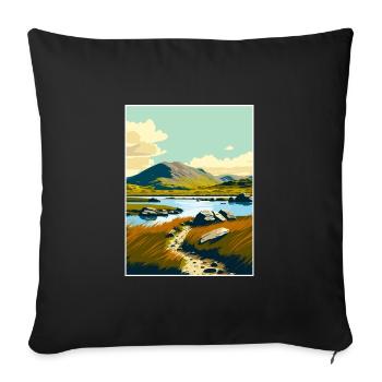 Connemara Decoration Ireland Vintage Travel Poster - Sofa pillowcase 17,3'' x 17,3'' (45 x 45 cm) - black - Front