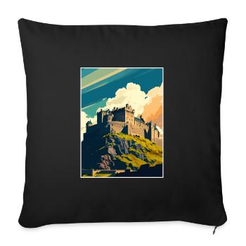 Stirling Scotland Castle Vintage Travel Poster WPA - Sofa pillowcase 17,3'' x 17,3'' (45 x 45 cm) - black - Front