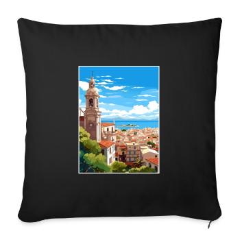 Malaga Espagne Vintage voyage affiche WPA Souvenir - Housse de coussin décorative 45 x 45 cm - noir - Devant