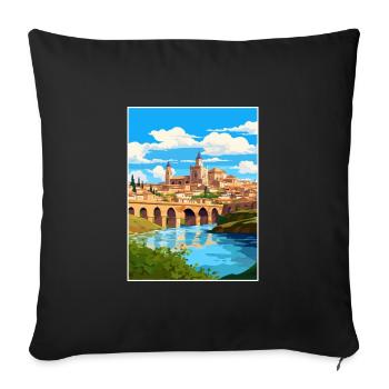 Cordoue Espagne Vintage voyage affiche WPA Souvenir - Housse de coussin décorative 45 x 45 cm - noir - Devant