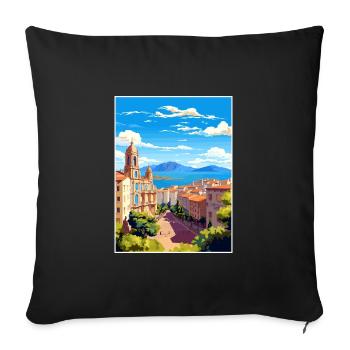 Malaga Espagne Vintage voyage affiche WPA Souvenir - Housse de coussin décorative 45 x 45 cm - noir - Devant