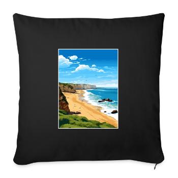 Sagres Portugal Vintage Travel Poster WPA Souvenir - Sofa pillowcase 17,3'' x 17,3'' (45 x 45 cm) - black - Front