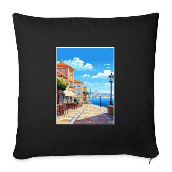 Vila Nova de Gaia Portugal Vintage Reiseposter - Sofakissenbezug 45 x 45 cm - Schwarz - Vorne